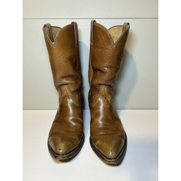 Amazonas Vintage Brown Leather Cowboy Boots Mens Size 10 Western - Picture 2 of 8